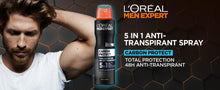 LOreal- 5in1 Carbon Protect Deodorant معطر جسم رجالي لوريال 5في1, حمل الصورة الى البوم الصور