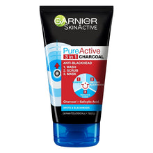 Garnier- 3in1 Charcoal Mask قناع 3في 1 لإزالة الرؤوس السوداء غارنييه, حمل الصورة الى البوم الصور