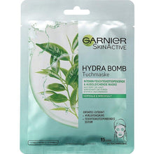 Garnier- Green Tea Sheet Mask قناع للوجه بالشاي الاخضر غارنييه, حمل الصورة الى البوم الصور