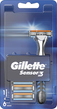 Gillete- Sensor 3 Blade and Shave Gel Package باكج الحلاقة الرجالي جيليت, حمل الصورة الى البوم الصور
