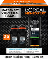 L'Oreal-Carbon Pack Set باكج رجالي شامبو وغسول جسم مع 2 رولة معطرلوريال