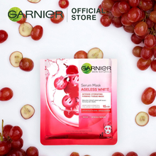 Garnier- Anti- Aging in Red Grapes Sheet Mask قناع وجه بالعنب الأحمر من غارنييه, حمل الصورة الى البوم الصور
